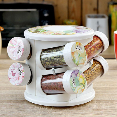 

JVS Majestic Spice Tower Lavender Gold 8 Piece Condiment Set(Plastic)