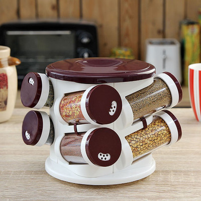 

JVS Majestic Spice Tower Solid Burgandy 8 Piece Condiment Set(Plastic)