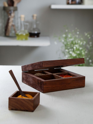 

Unravel India 4 Piece Condiment Set(Wood)