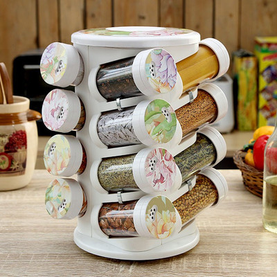 

JVS Majestic Spice Tower Lavender Gold 16 Piece Condiment Set(Plastic)
