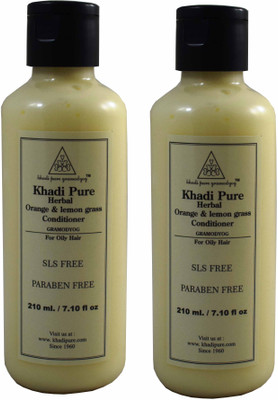 

Khadi Pure NATURAL HERBAL ORANGE LEMONGRASS HAIR CONDITIONER- SLS & PARABEN FREE(420 ml)