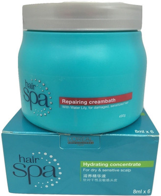

L'Oreal Paris Repairing Cream Bath Hair spa and Hydrating Concentrate Combo(490 ml)