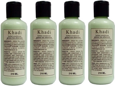 

Khadi Herbal Green Tea Aloe Vera Hair Conditioner pack of 4 pcs(840 ml)