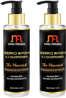 

Man Arden Beard Wash (Shampoo) & Conditioner - The Maverick - With Avocado and Almond Oil (Pack Of 2)(100 ml)