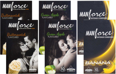 

Manforce Butterscotch, GreenApple, Banana - CPFK1755 Condom(Set of 6, 60S)