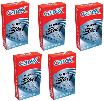 Carex 3in1 x 5 Condom(Set of 5, 50S)