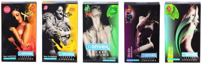 

Convex Monthly Pack Combo Extratime Strawberry, Banana, Mint with Ultrathin Blueberry & Mint Condom(Set of 5, 50S)