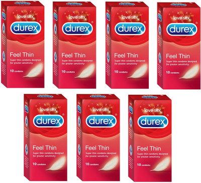 Durex Love Sex Feel Thin Condom(Set of 7, 70S) available at flipkart for Rs.1100
