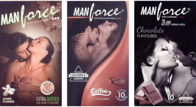 Manforce Jasmine, Coffee, Chocolate Condom(Set of 3, 30S)