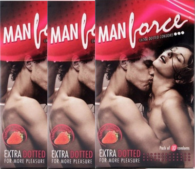 

Manforce Extra Dotted Strawberry Monthly Combo Condom(Set of 3, 10S)