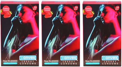 Convex Monthly Pack Dotted Strawberry Condom(Set of 3, 30S)