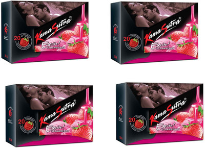 KamaSutra excite-Strawberry Condom(Set of 4, 80S)