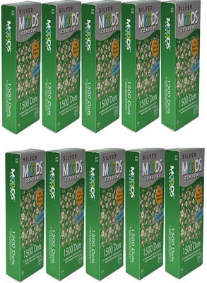 

Moods SILVER 1500 Dots pack of 10 (120s) Condom(Set of 10, 120S)