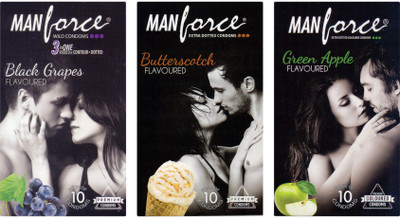 

Manforce BlackGrape , Butterscotch, Green Apple Condom(Set of 3, 30S)