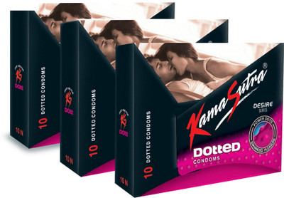 KamaSutra Desire Dotted Monthly Combo Condom(Set of 3, 10S) available at flipkart for Rs.159