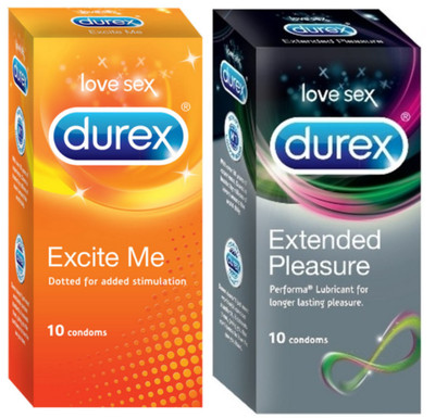 Durex EXcite Me, Extended Pleasure Condom(Set of 2, 20S) available at flipkart for Rs.230