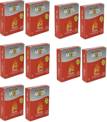 Moods Silver Blaze 30's (Pack of 10) Condom(Set of 10, 30S)