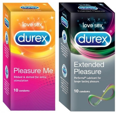 Durex Pleasure Me, Extended Pleasure Condom(Set of 2, 20S)