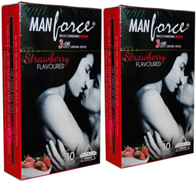 Manforce Strawberry Condom(Set of 2, 10S)
