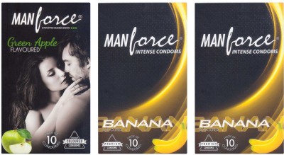 

Manforce Green Apple, Banana, Banana Condom(Set of 3, 30S)