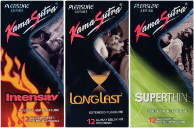 

KamaSutra Intensity, Longlast, Superthin Condom(Set of 3, 36S)