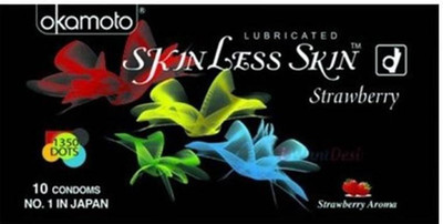 7% OFF on okamoto Skinless Skin Ultra Thin Strawberry Dotted(Okamoto ...