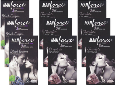 Manforce BlackGrape, Chocolate - CPFK2070 Condom(Set of 9, 90S)