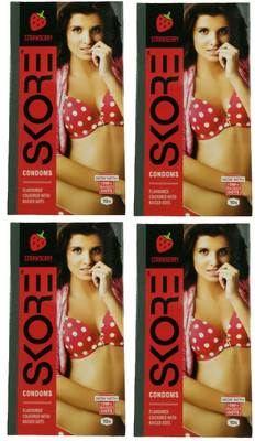 SKORE Strawberry Condom(Set of 3, 30 Sheets)