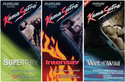 

KamaSutra Superthin, Intensity, Wet n Wild Condom(Set of 3, 36S)