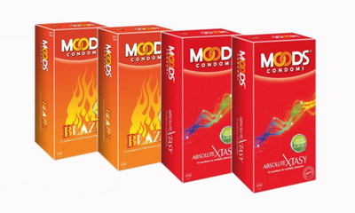 

Moods AbsoluteXtasy and Blaze combo Condom(Set of 4, 48S)