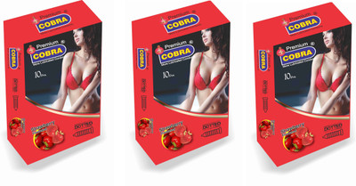 Cobra Strawberry Condom(Set of 3, 30S)