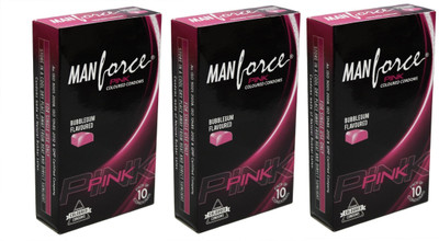 Manforce Pink BubbleGum 30Pc Condom(Set of 3, 30S)