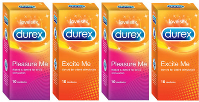 Flipkart - Durex Pleasure Me, Excite Me Condom(Set of 40, 4S)