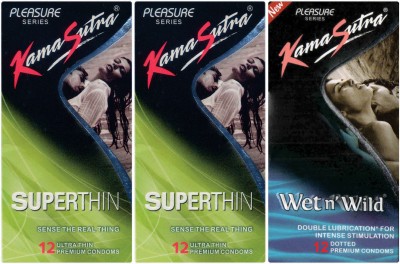 

KamaSutra Superthin, Wet n Wild, Superthin Condom(Set of 3, 36S)