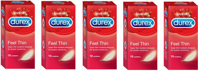 Durex Love Sex Feel Thin Condom(Set of 5, 50S) available at flipkart for Rs.762