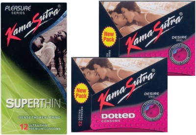 

KamaSutra Dotted, Dotted, Superthin Condom(Set of 3, 36S)