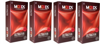 MOODS ultra-thin-premium Condom(Set of 4, 48 Sheets)
