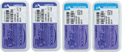 

Ciba Vision FreshLook COLORBLENDS Zero Power By Visions India Monthly(Amethyst-True Sapphire-0.00, Colored Contact Lenses, Pack of 4)