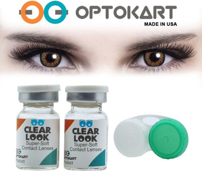 

Optokart Two Tone Color With Case Made In USA By Visions India Yearly Contact Lens(-4.00, Brown, Pack of 2)