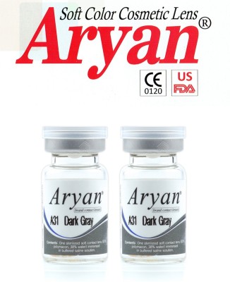 Flipkart - Aryan Tri Tone Dark Grey By Visions India Yearly(-3.25, Colored Contact Lenses, Pack of 2)