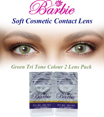 

Barbie Tri Tone Green Zero Power By Visions India Monthly(Green-0.00, Colored Contact Lenses, Pack of 2)