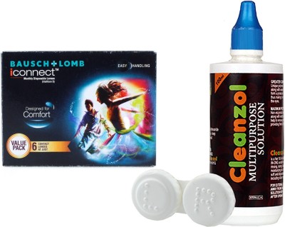 Flipkart - Bausch & Lomb Iconnect With Lens Care Kit By Visions India Monthly(-2.00, Contact Lenses, Pack of 6)