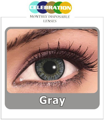 Celebration Grey Monthly Contact Lens(Zero Power, Grey, Pack of 2)