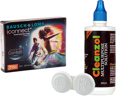 

Bausch & Lomb iConnect 3pk with LensCareKit By VisionsIndia Monthly(-6.00, Contact Lenses, Pack of 3)