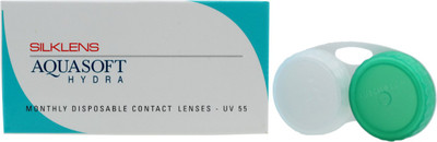 

Silklens Aquasoft Hydra UV 55 with LensCase By VisionsIndia Monthly Contact Lens(-2.75, Clear, Pack of 6)