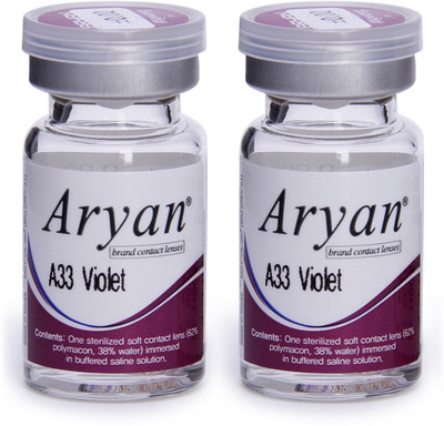 

Purecon Aryan A33 Violet Yearly(0, Colored Contact Lenses, Pack of 2)