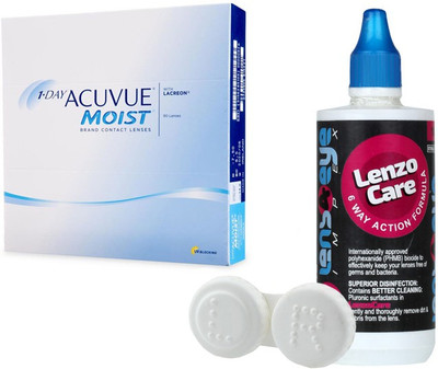 

Johnson & Johnson Acuvue Moist 1-Day with LensCareKit By Lens4eye Daily Contact Lens(-3.25, Clear, Pack of 90)