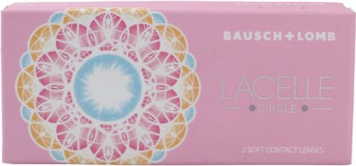 Flipkart - Bausch & Lomb Lacelle Circle Aqua With Lens Case By Lens4Eye Monthly(-7.00, Colored Contact Lenses, Pack of 2)