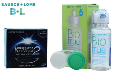 Flipkart - Bausch & Lomb New Purevision 2 with Lens Care Kit By Visions India Monthly(-1.50, Contact Lenses, Pack of 6)