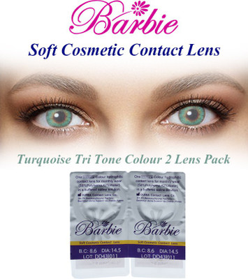 

Barbie Tri Tone 0.00 Power By Visions India Monthly(Turquoise-0.00, Colored Contact Lenses, Pack of 2)